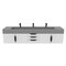 Castello Usa Nile 84-inch White Vanity Set with Gray Top and Black Handles CB-MC-84W-BL-2053-GR - alternate 2